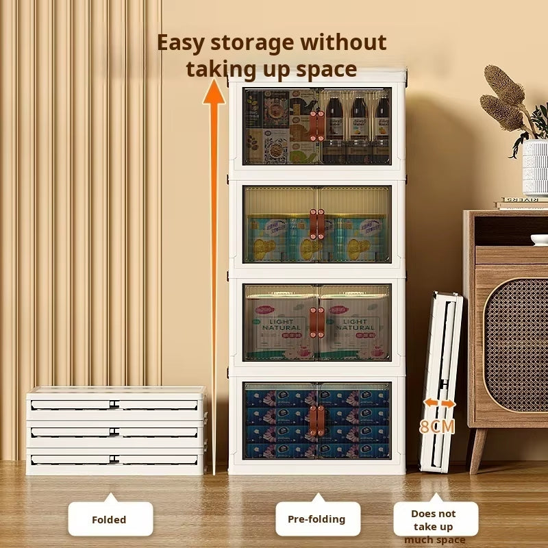 Home Foldable Closet Plastic Transparent Storage Boxes Clothes Quilt Storage Boxes Storage Cabinets Folding Storage Cabinet