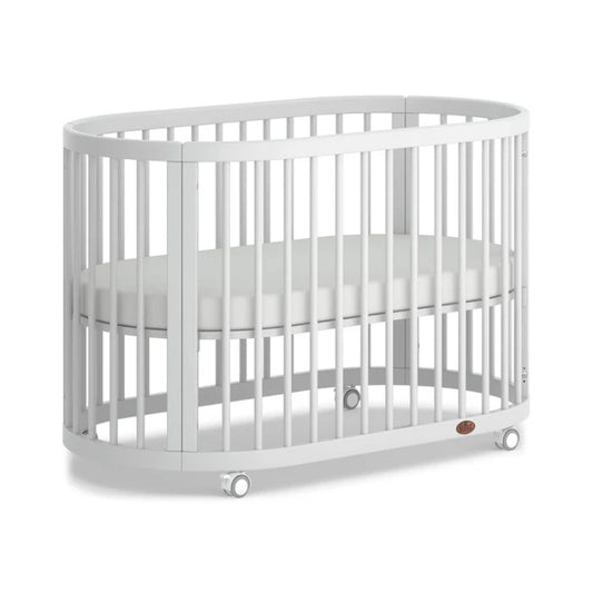 Solid Wood Baby Crib, Multifunctional Movable round Bed, Multi Stage Splicing Bed