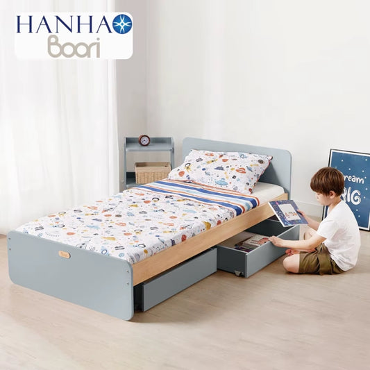 Wooden Twin Kids Bed with Storage