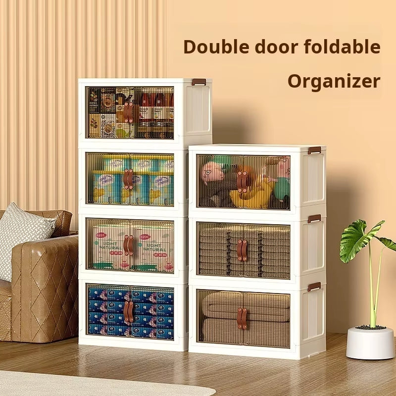 Home Foldable Closet Plastic Transparent Storage Boxes Clothes Quilt Storage Boxes Storage Cabinets Folding Storage Cabinet