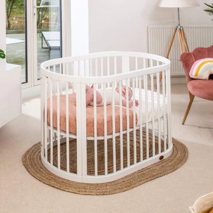 Solid Wood Baby Crib, Multifunctional Movable round Bed, Multi Stage Splicing Bed