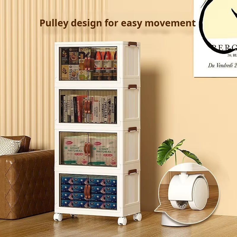 Home Foldable Closet Plastic Transparent Storage Boxes Clothes Quilt Storage Boxes Storage Cabinets Folding Storage Cabinet