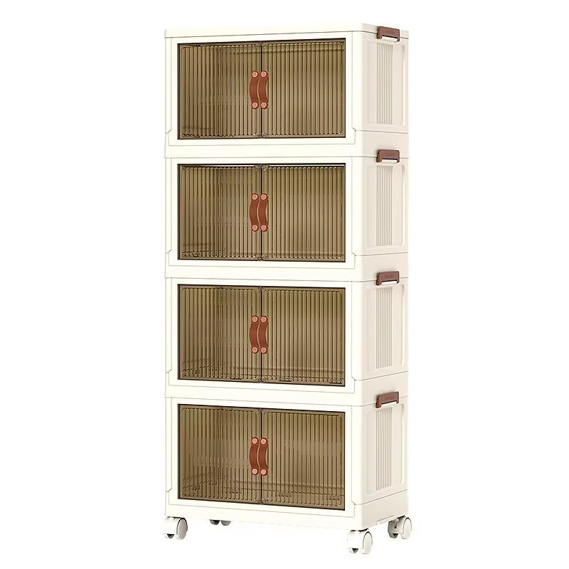 Home Foldable Closet Plastic Transparent Storage Boxes Clothes Quilt Storage Boxes Storage Cabinets Folding Storage Cabinet