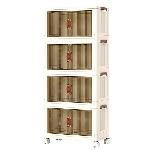 Home Foldable Closet Plastic Transparent Storage Boxes Clothes Quilt Storage Boxes Storage Cabinets Folding Storage Cabinet