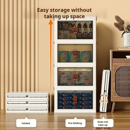Home Foldable Closet Plastic Transparent Storage Boxes Clothes Quilt Storage Boxes Storage Cabinets Folding Storage Cabinet