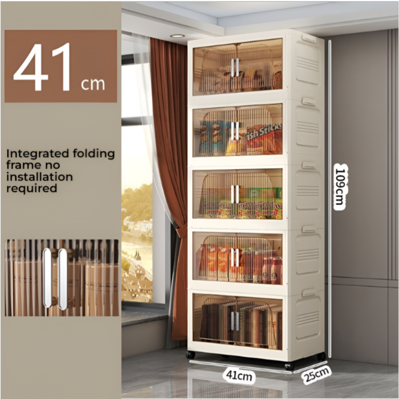 Home Foldable Closet Plastic Transparent Storage Boxes Clothes Quilt Storage Boxes Storage Cabinets Folding Storage Cabinet